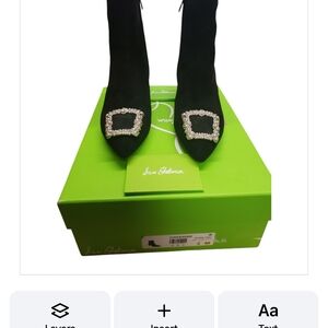 Sam Edelman Womens Black Heeled Boots with Pointed Toe